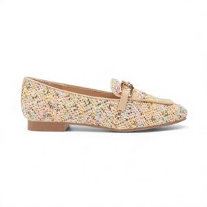 Tahari Women’s Multi-Color Tweed Buckle Detail Loafers